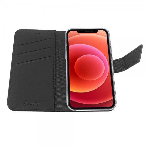 Celly iPhone 12/iPhone 12 Pro Fodral Wally Wallet Case Svart