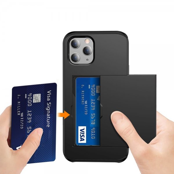 iPhone 12/iPhone 12 Pro Skal Card Slide Svart