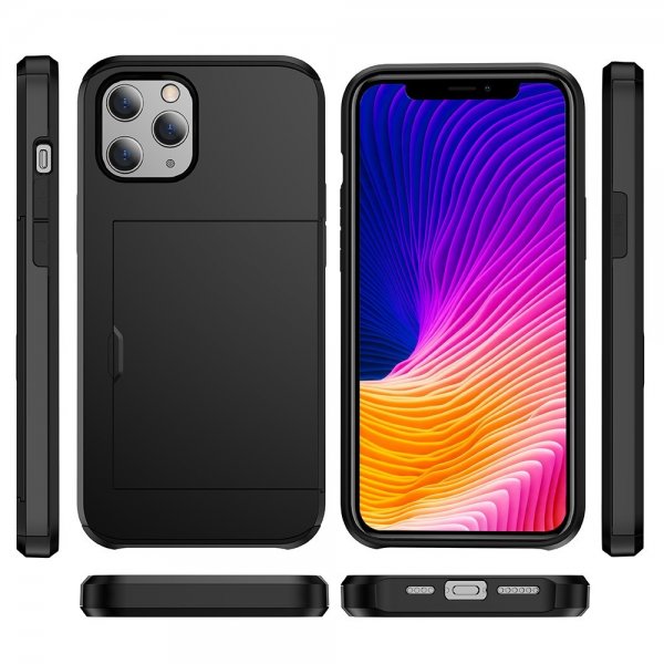 iPhone 12/iPhone 12 Pro Skal Card Slide Svart