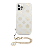 Guess iPhone 12/iPhone 12 Pro Skal Chain Peony Guld