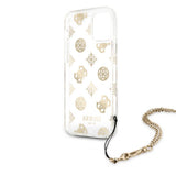 Guess iPhone 12/iPhone 12 Pro Skal Chain Peony Guld