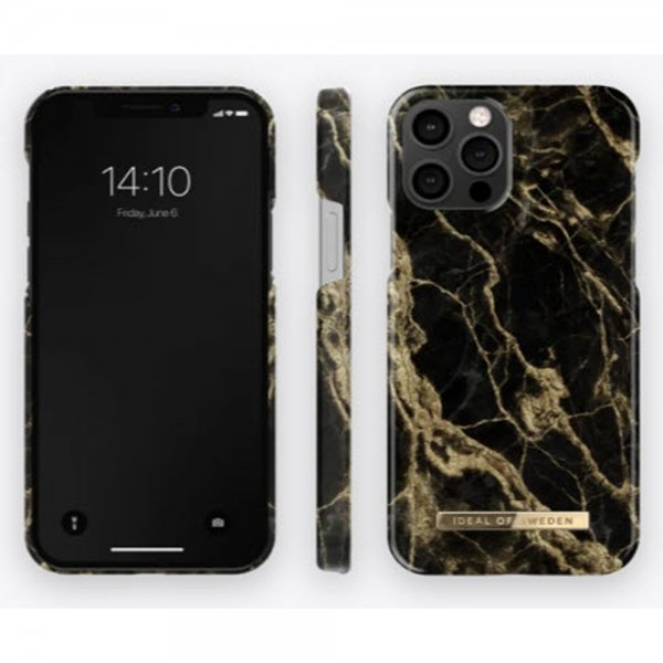 Ideal of Sweden iPhone 12/iPhone 12 Pro Skal Fashion Case Golden Smoke Marble