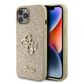 Guess iPhone 12/iPhone 12 Pro Skal Fixed Glitter Guld