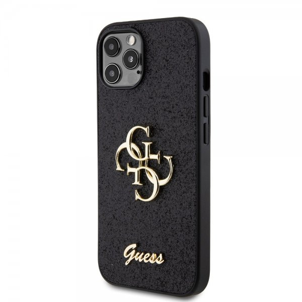 Guess iPhone 12/iPhone 12 Pro Skal Fixed Glitter Svart