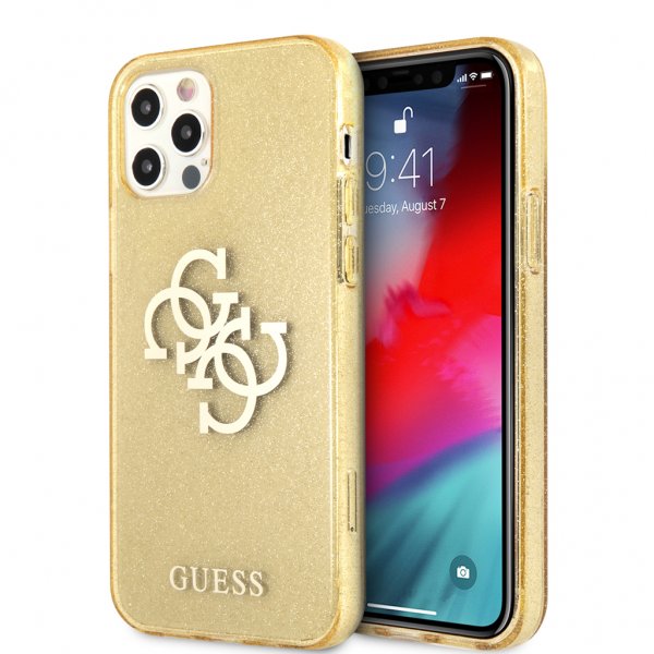Guess iPhone 12/iPhone 12 Pro Skal Full Glitter Guld