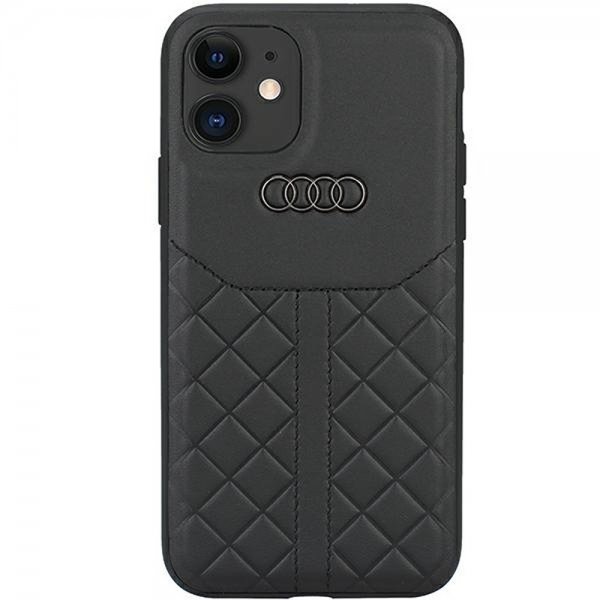 Audi iPhone 12/iPhone 12 Pro Skal Genuine Leather Case Svart