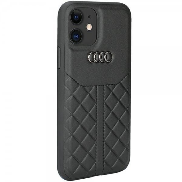 Audi iPhone 12/iPhone 12 Pro Skal Genuine Leather Case Svart
