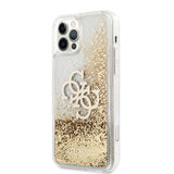 Guess iPhone 12/iPhone 12 Pro Skal Liquid Glitter Guld Klar