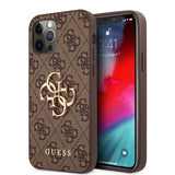 Guess iPhone 12/iPhone 12 Pro Skal Metal Logo Brun