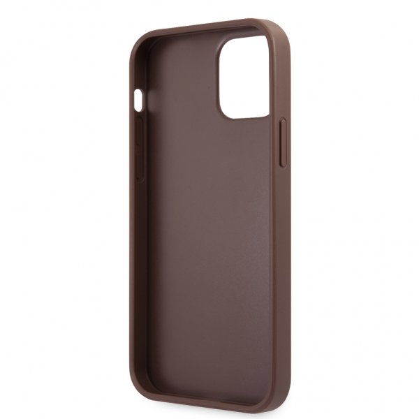 Guess iPhone 12/iPhone 12 Pro Skal Metal Logo Brun