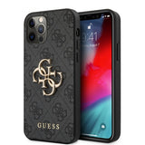 Guess iPhone 12/iPhone 12 Pro Skal Metal Logo Grå