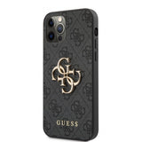 Guess iPhone 12/iPhone 12 Pro Skal Metal Logo Grå