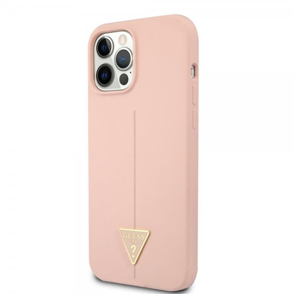 Guess iPhone 12/iPhone 12 Pro Skal Metal Triangle Rosa