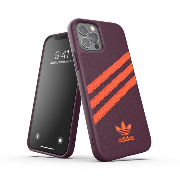 Adidas iPhone 12/iPhone 12 Pro Skal Moulded Case PU Maroon/Solar Orange