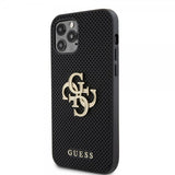 Guess iPhone 12/iPhone 12 Pro Skal Perforated Glitter Svart