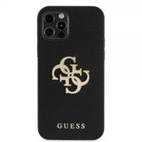 Guess iPhone 12/iPhone 12 Pro Skal Perforated Glitter Svart