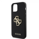 Guess iPhone 12/iPhone 12 Pro Skal Perforated Glitter Svart