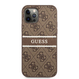 Guess iPhone 12/iPhone 12 Pro Skal Printed Stripe Brun