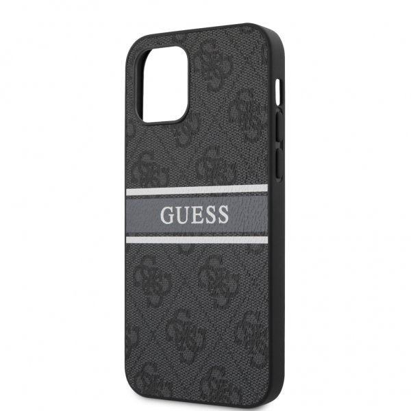 Guess iPhone 12/iPhone 12 Pro Skal Printed Stripe Grå