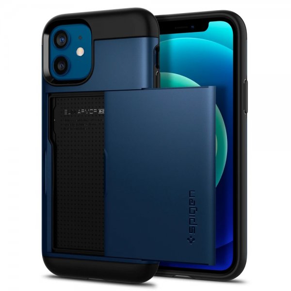 Spigen iPhone 12/iPhone 12 Pro Skal Slim Armor CS Navy Blue