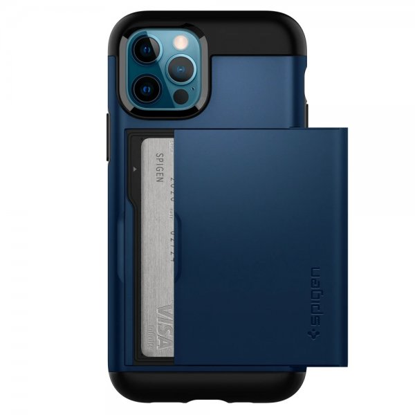 Spigen iPhone 12/iPhone 12 Pro Skal Slim Armor CS Navy Blue