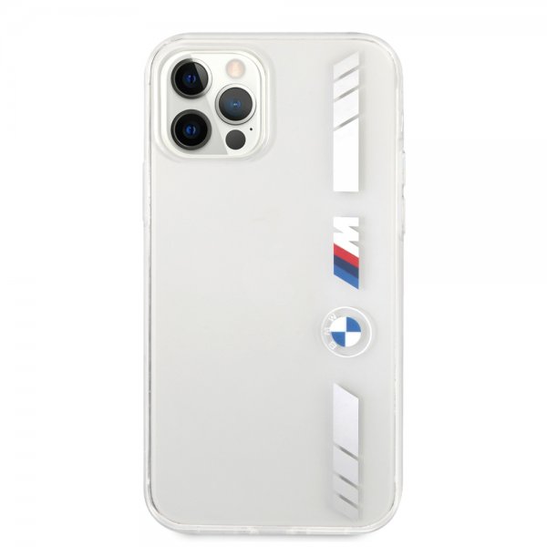 BMW iPhone 12/iPhone 12 Pro Skal Stripes Silver Transparent