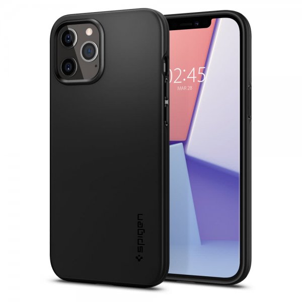Spigen iPhone 12/iPhone 12 Pro Skal Thin Fit Svart