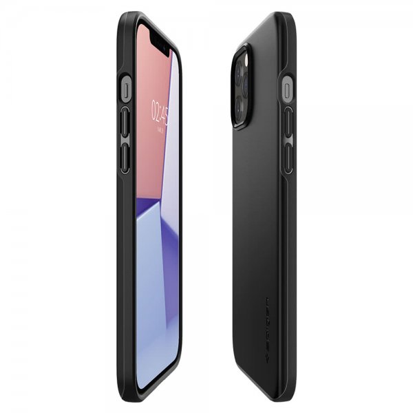 Spigen iPhone 12/iPhone 12 Pro Skal Thin Fit Svart