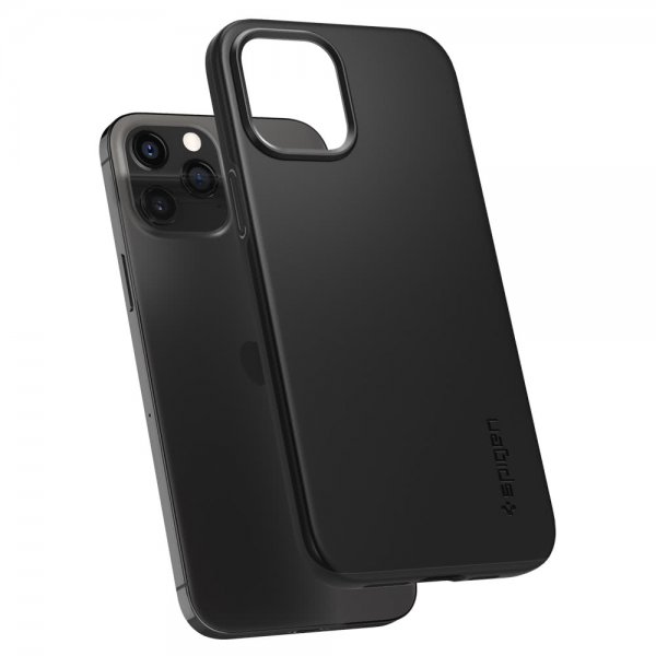 Spigen iPhone 12/iPhone 12 Pro Skal Thin Fit Svart