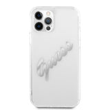 Guess iPhone 12/iPhone 12 Pro Skal Vintage Script Silver Klar