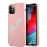 Guess iPhone 12/iPhone 12 Pro Skal Vintage Silicone Rosa