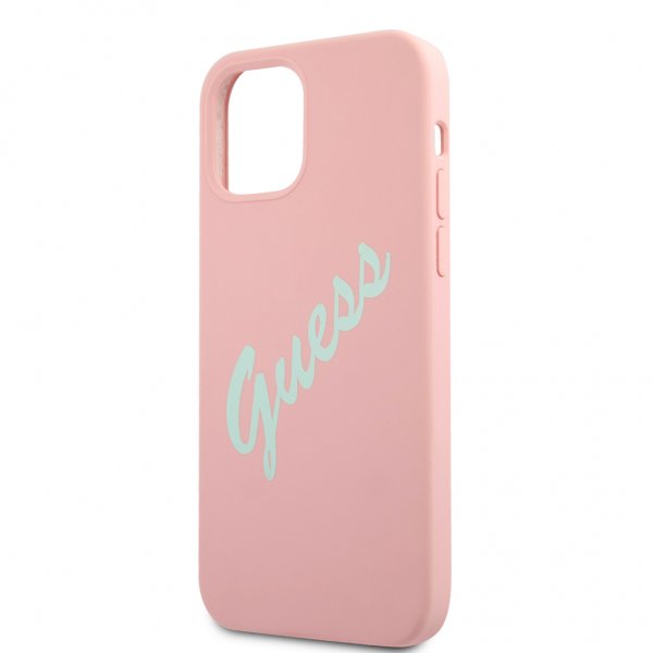 Guess iPhone 12/iPhone 12 Pro Skal Vintage Silicone Rosa