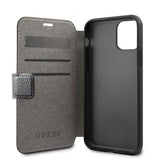 Guess iPhone 12/iPhone 12 Pro Fodral Lädertextur Svart