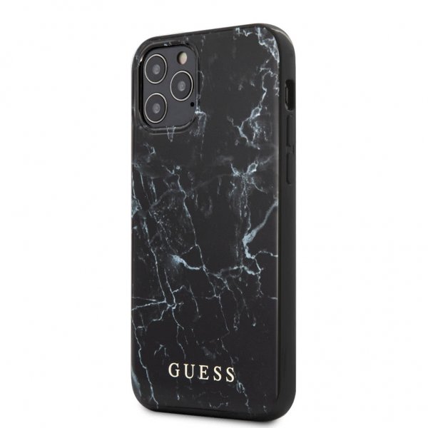 Guess iPhone 12/iPhone 12 Pro Skal Marble Cover Svart