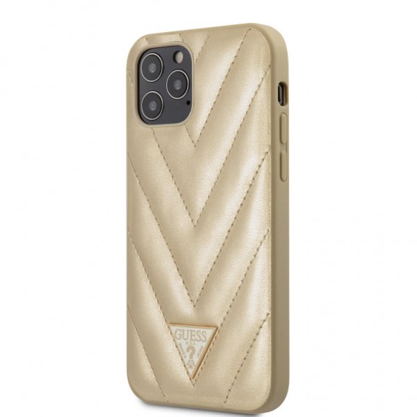 Guess iPhone 12/iPhone 12 Pro Skal V Quilted Guld