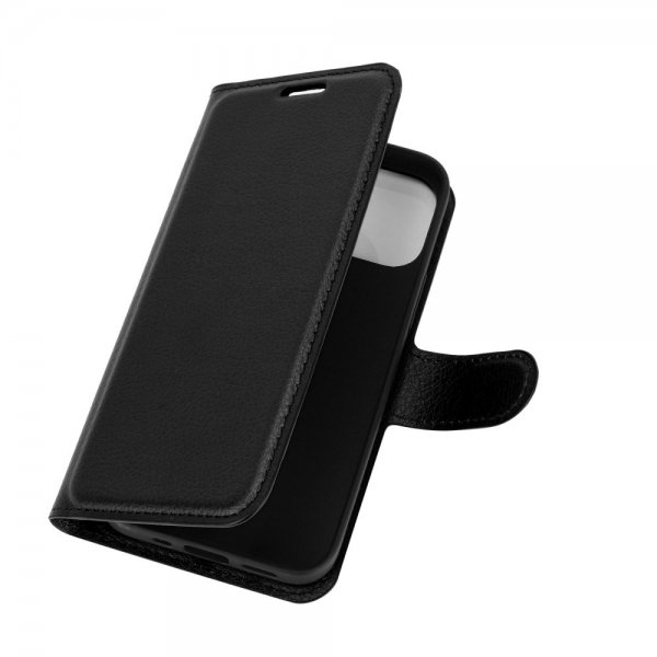 iPhone 12 Mini Fodral Litchi Svart