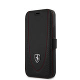 Ferrari iPhone 12 Mini Fodral Logo Perforerad Svart