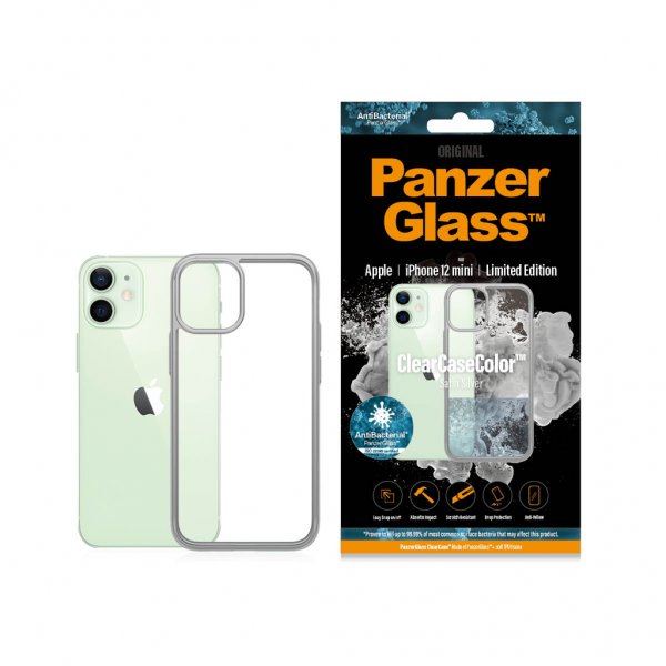 PanzerGlass iPhone 12 Mini Skal ClearCase Color Satin Silver