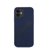 Guess iPhone 12 Mini Skal Vintage Silicone Blå