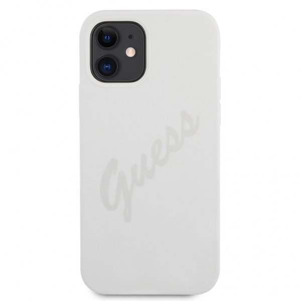Guess iPhone 12 Mini Skal Vintage Silicone Cream