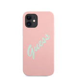 Guess iPhone 12 Mini Skal Vintage Silicone Rosa