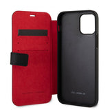 Ferrari iPhone 12 Pro Max Fodral Logo Perforerad Svart
