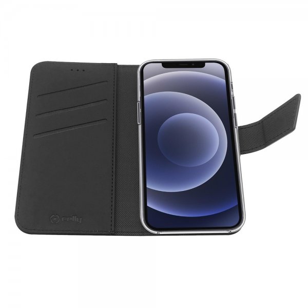 Celly iPhone 12 Pro Max Fodral Wally Wallet Case Svart