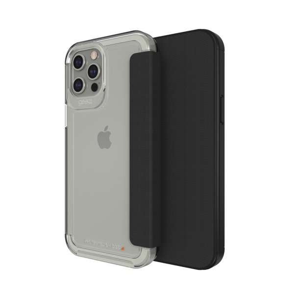Gear4 iPhone 12 Pro Max Fodral Wembley Flip Klar Svart