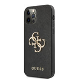 Guess iPhone 12 Pro Max Skal 4G Logo Saffiano Svart