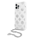 Guess iPhone 12 Pro Max Skal Chain Peony Silver