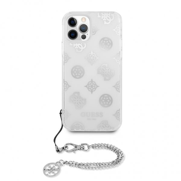 Guess iPhone 12 Pro Max Skal Chain Peony Silver