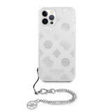 Guess iPhone 12 Pro Max Skal Chain Peony Silver
