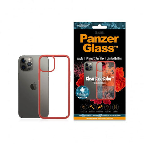 PanzerGlass iPhone 12 Pro Max Skal ClearCase Color Mandarin Red
