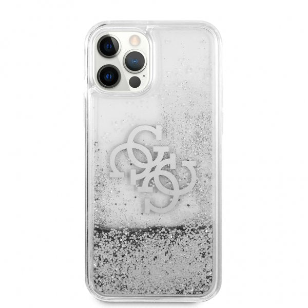 Guess iPhone 12 Pro Max Skal Liquid Glitter Silver Klar